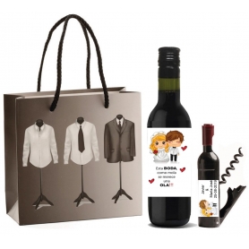 Set regalo bottiglia di vino cavatappi apribottiglie confezionato  personalizzato